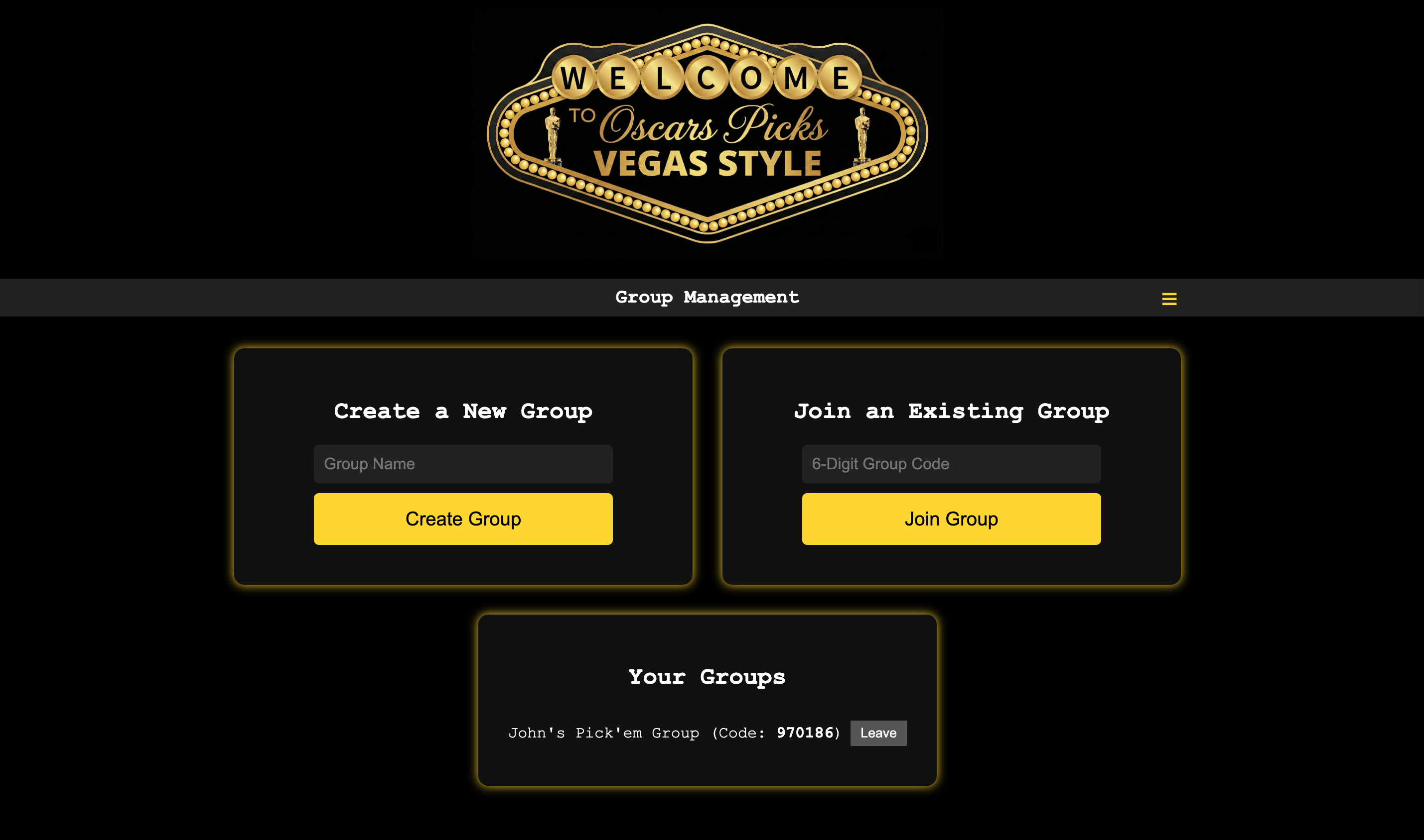 Group management page