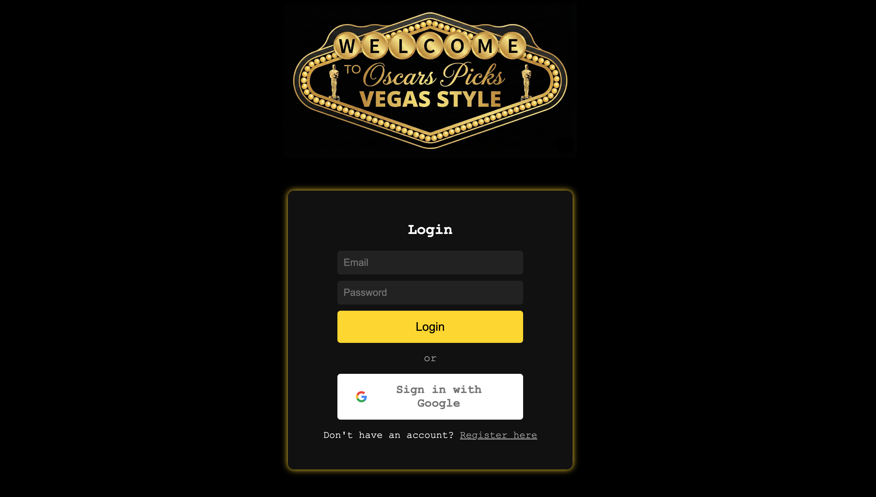 Login and registration form